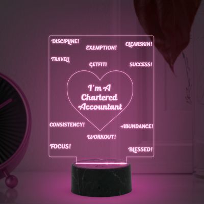 I'm A Chartered Accountant night lamp with Automatic Color Changing Light  Gift for Ca Student & Aspirant, Gift for Company Chartered Accountant, Motivational Gift for CA